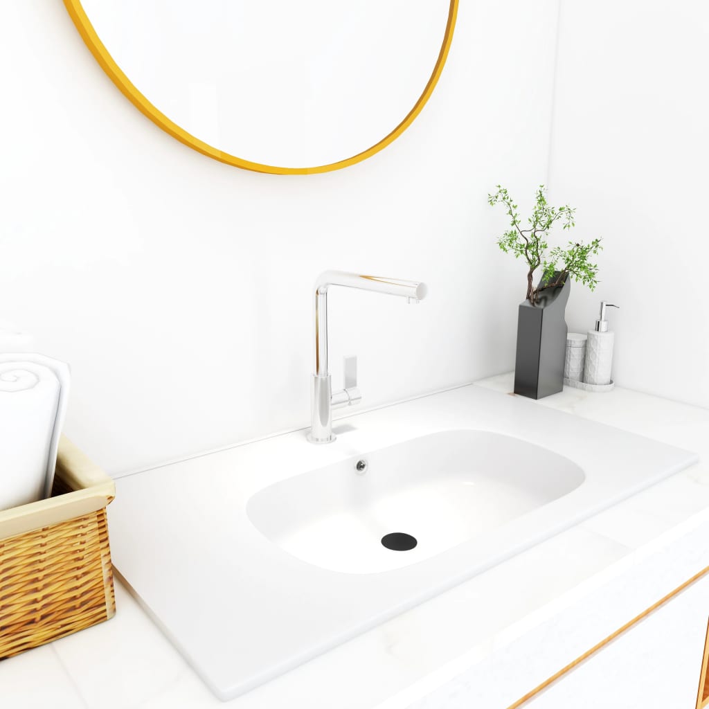 vidaXL Built-in Wash Basin 605x460x105 mm SMC White