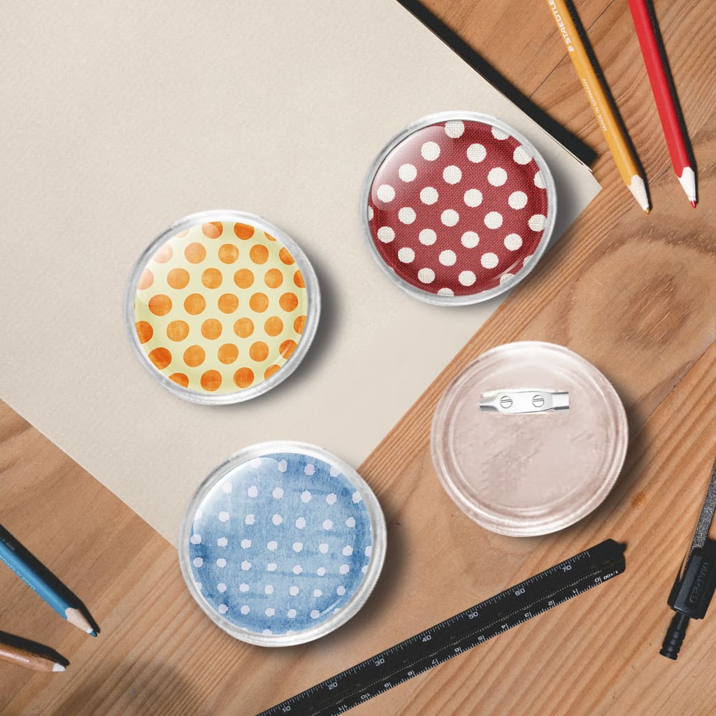 vidaXL Button Badges Kit with Pins 100 Sets Acrylic 58 mm