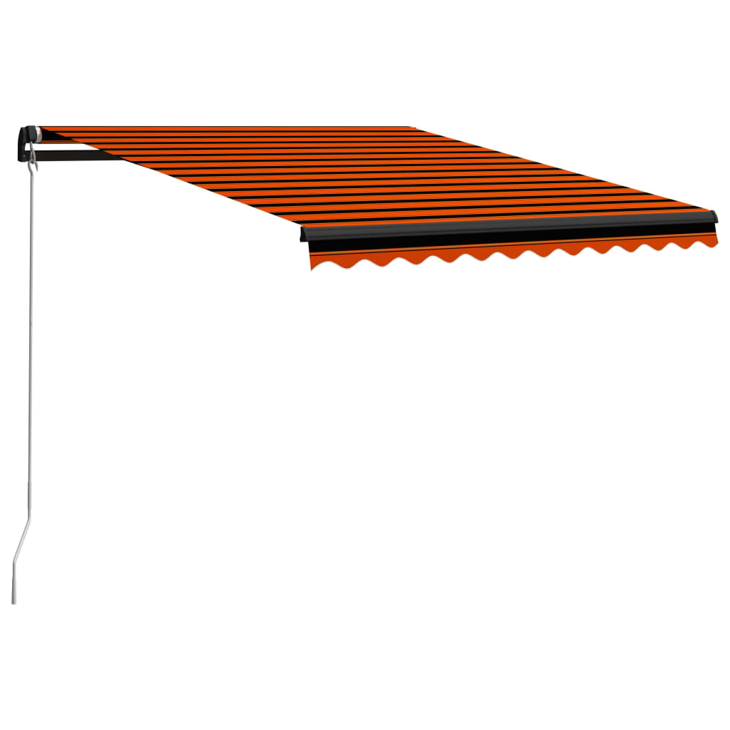 vidaXL Manual Retractable Awning 350x250 cm Orange and Brown
