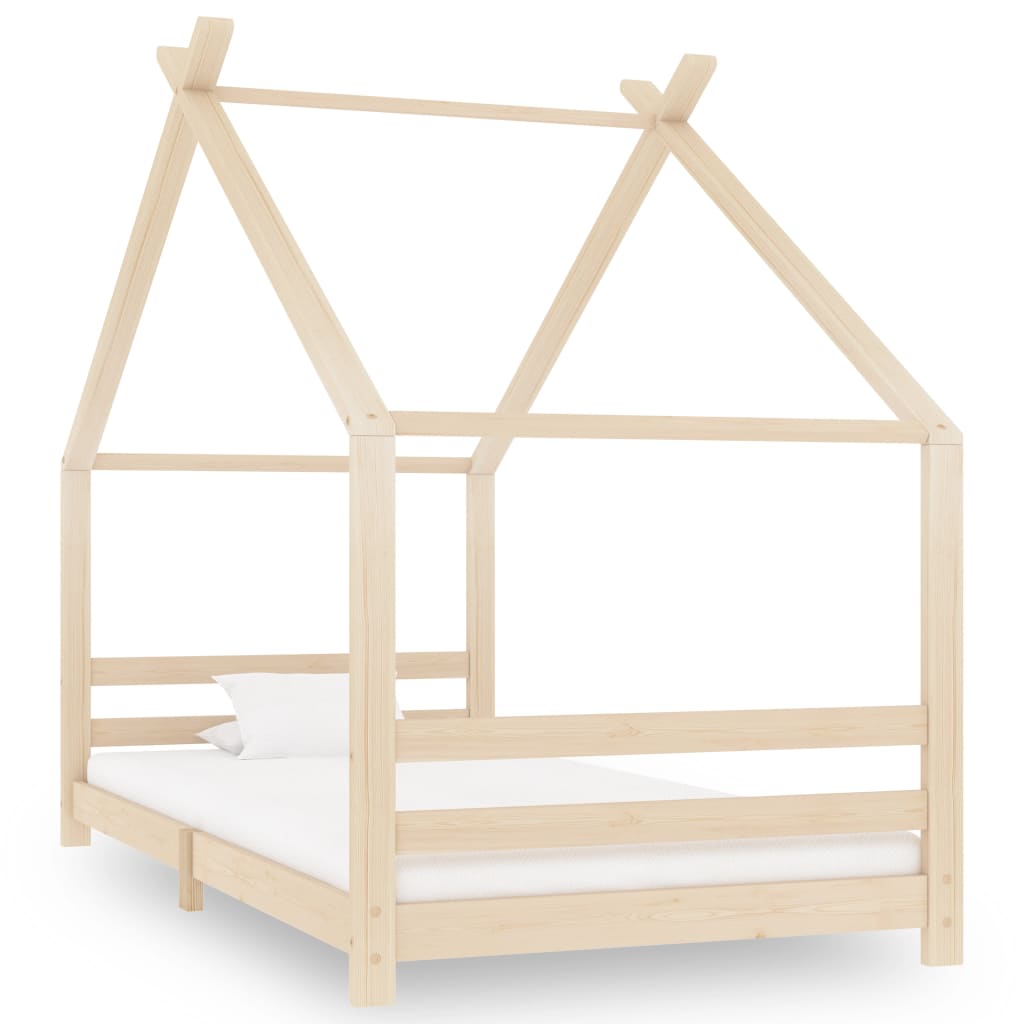 vidaXL Kids Bed Frame Solid Pine Wood 90x200 cm