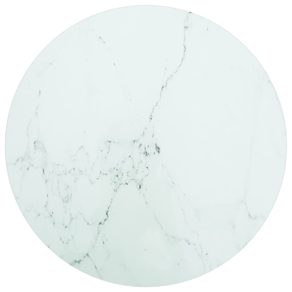 vidaXL Table Top White íÖ40x0.8 cm Tempered Glass with Marble Design