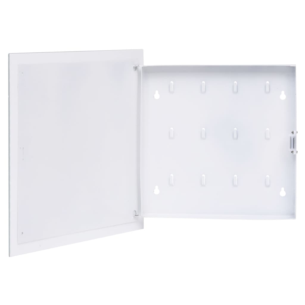 vidaXL Key Box with Magnetic Board White 35x35x5.5 cm