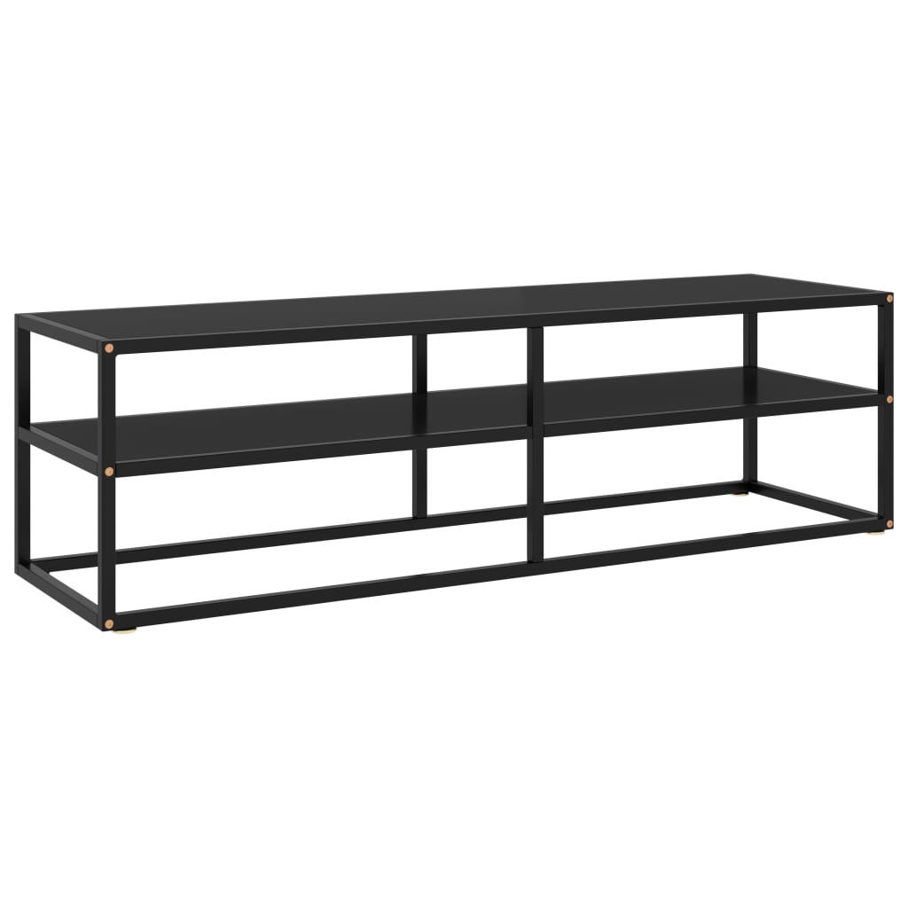 vidaXL TV Cabinet Black with Black Glass 140x40x40 cm