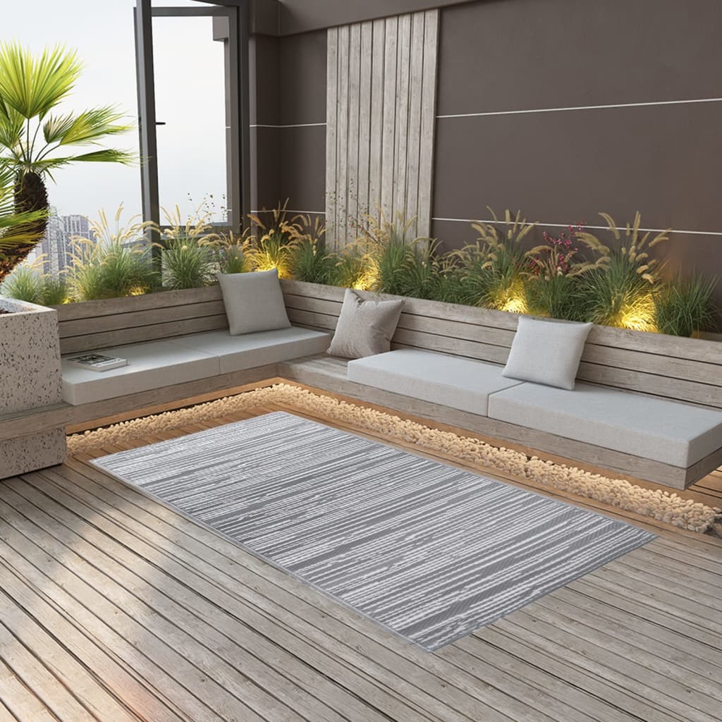 vidaXL Outdoor Carpet Grey 160x230 cm PP