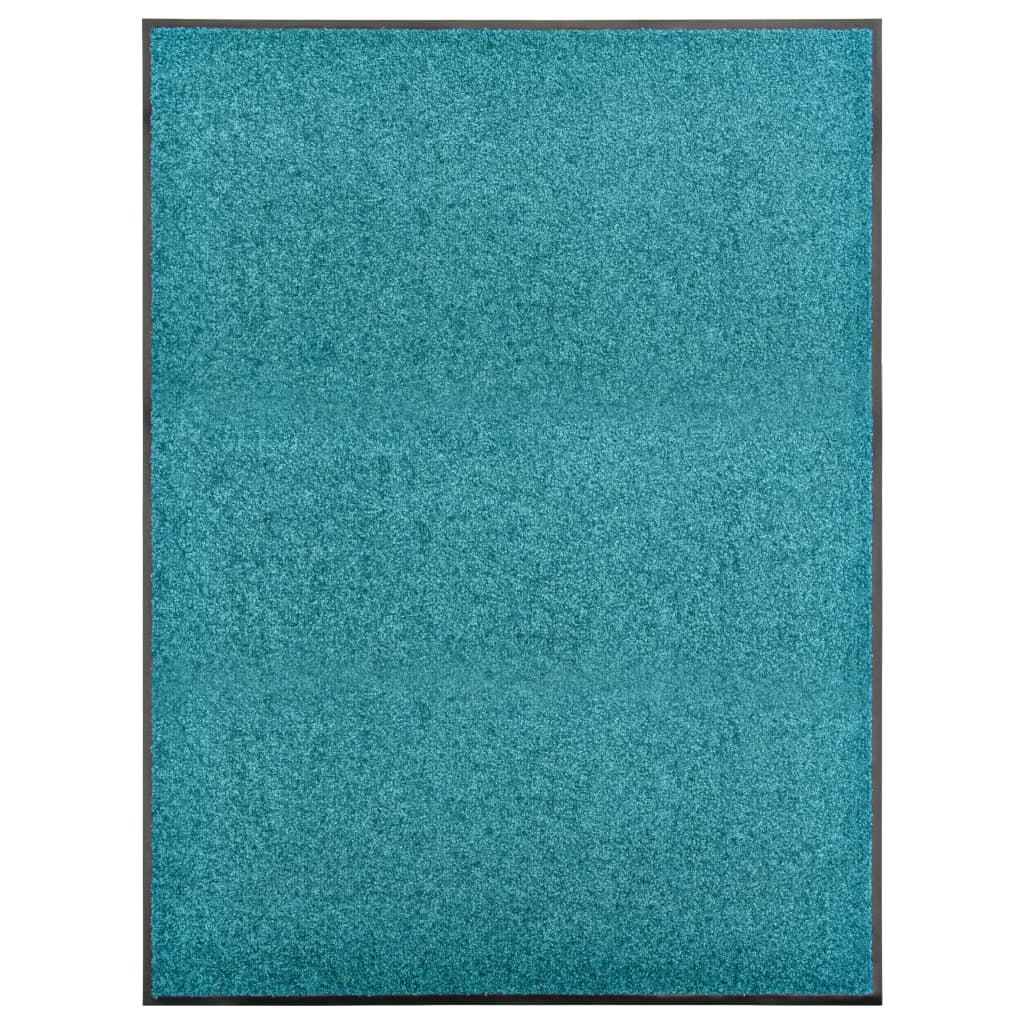 vidaXL Doormat Washable Cyan 90x120 cm