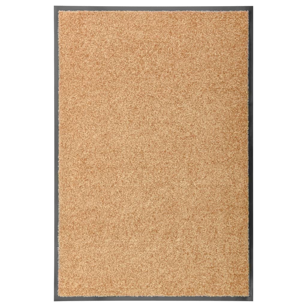 vidaXL Doormat Washable Cream 60x90 cm