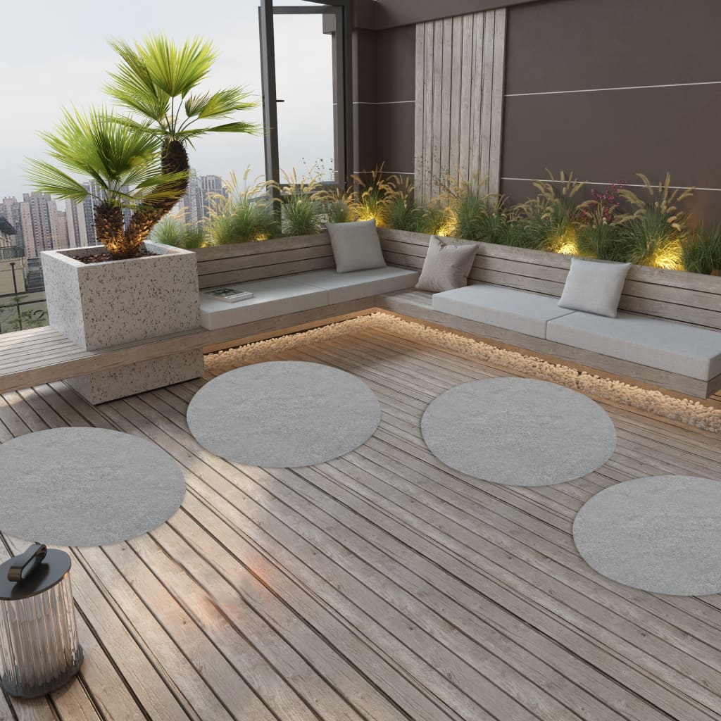 vidaXL Artificial Grass with Studs Dia.130 cm Grey Round