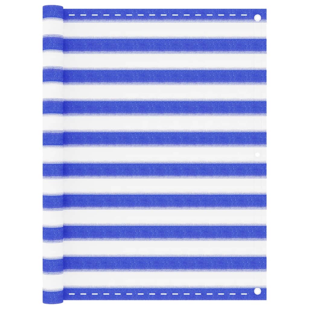 vidaXL Balcony Screen Blue and White 120x300 cm HDPE