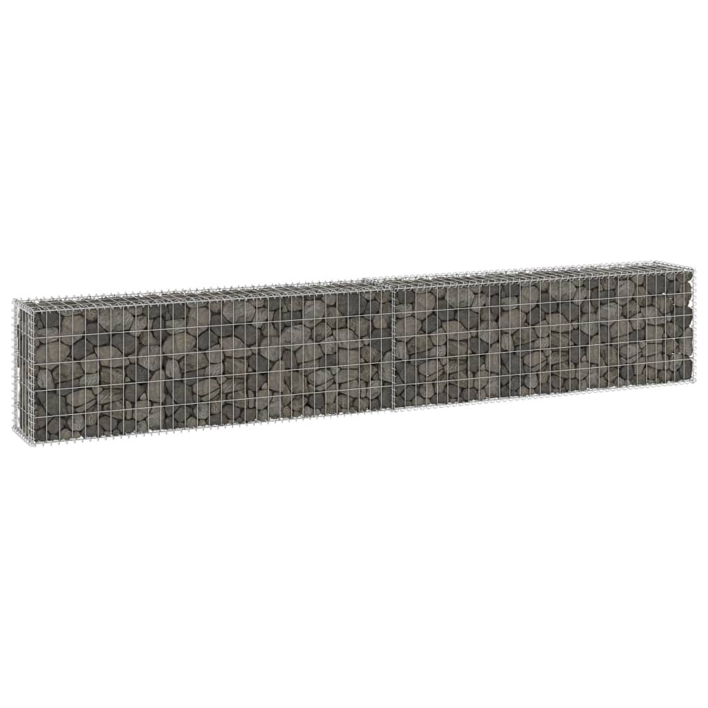 vidaXL Gabion Wall with Covers Galvanised Steel 300x30x50 cm