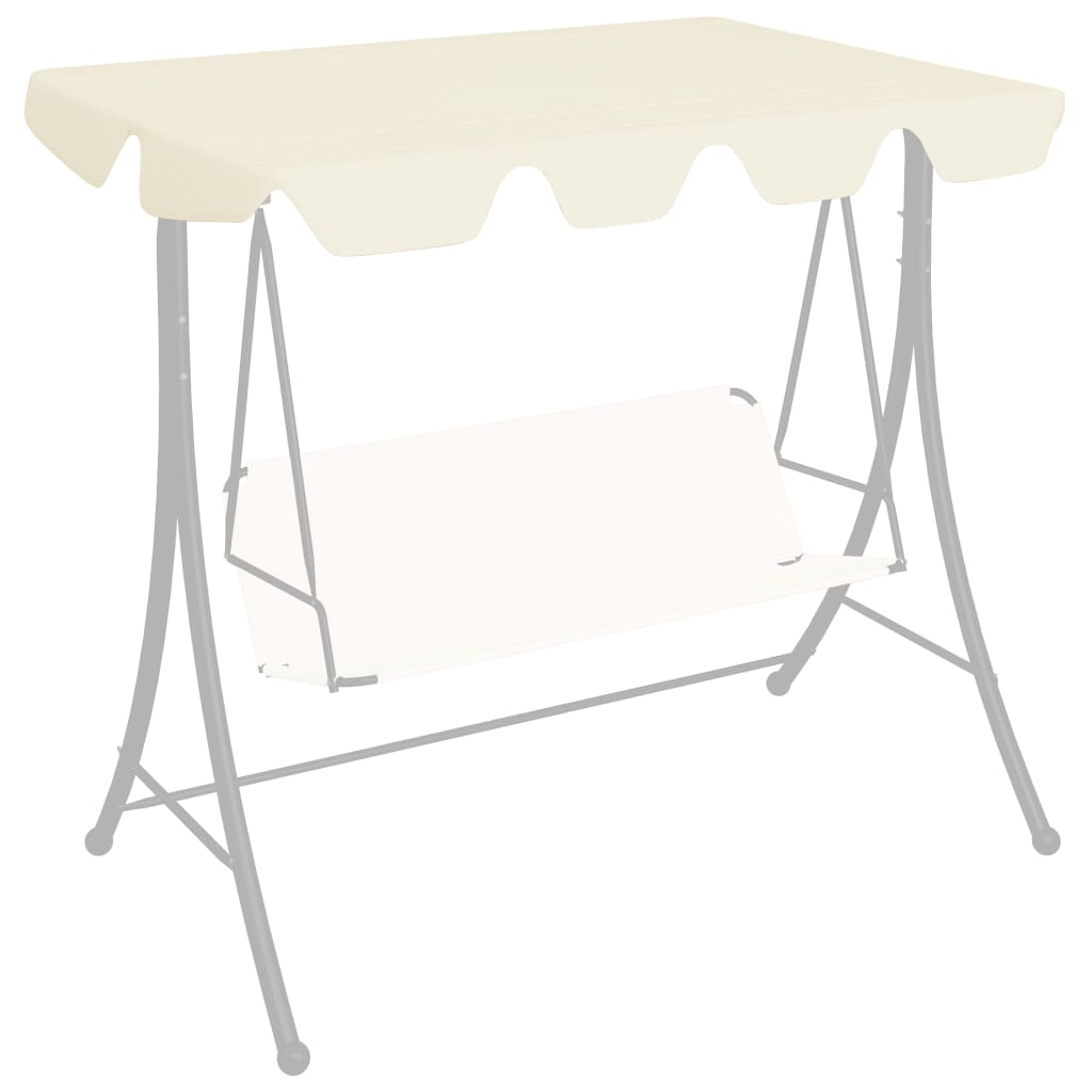vidaXL Replacement Canopy for Garden Swing Cream 188/168x110/145 cm