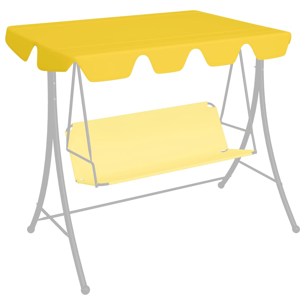 vidaXL Replacement Canopy for Garden Swing Yellow 150/130x70/105 cm
