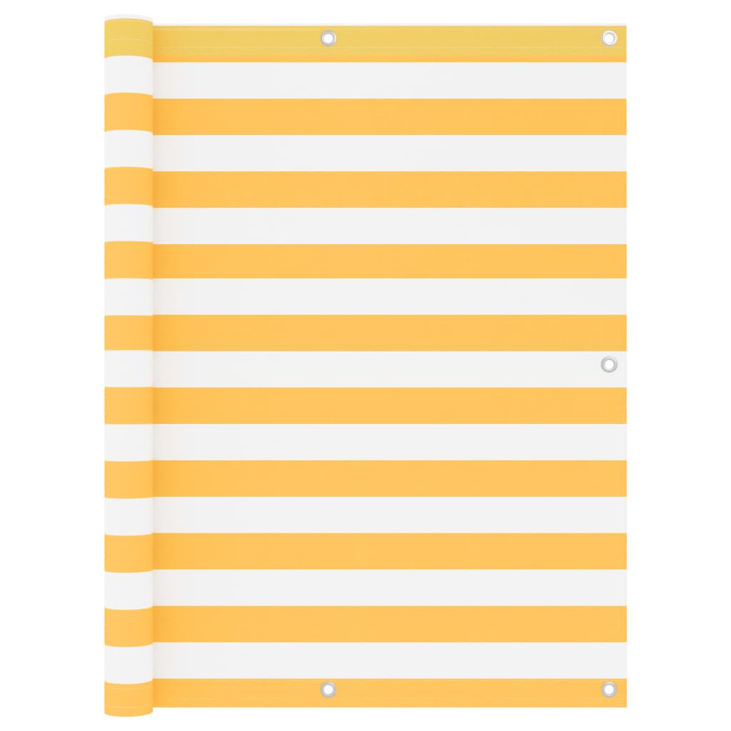 vidaXL Balcony Screen White and Yellow 120x300 cm Oxford Fabric