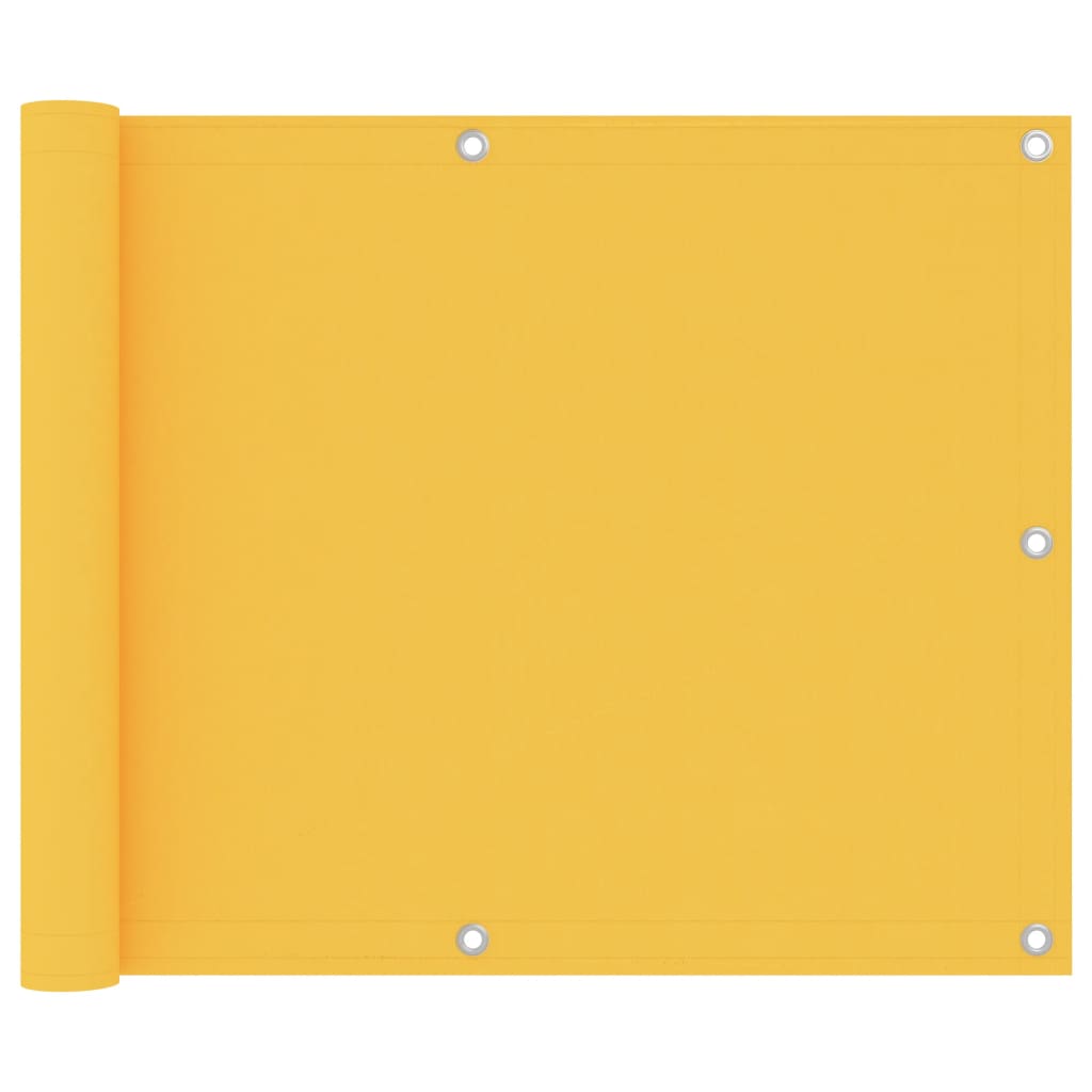 vidaXL Balcony Screen Yellow 75x600 cm Oxford Fabric