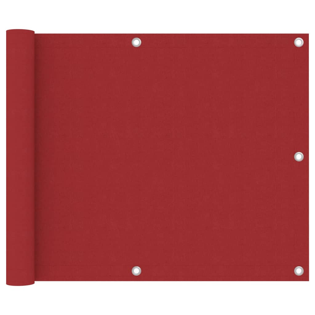 vidaXL Balcony Screen Red 75x600 cm Oxford Fabric