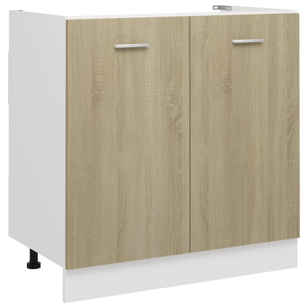 vidaXL Sink Bottom Cabinet Sonoma Oak 80x46x81.5 cm Engineered Wood