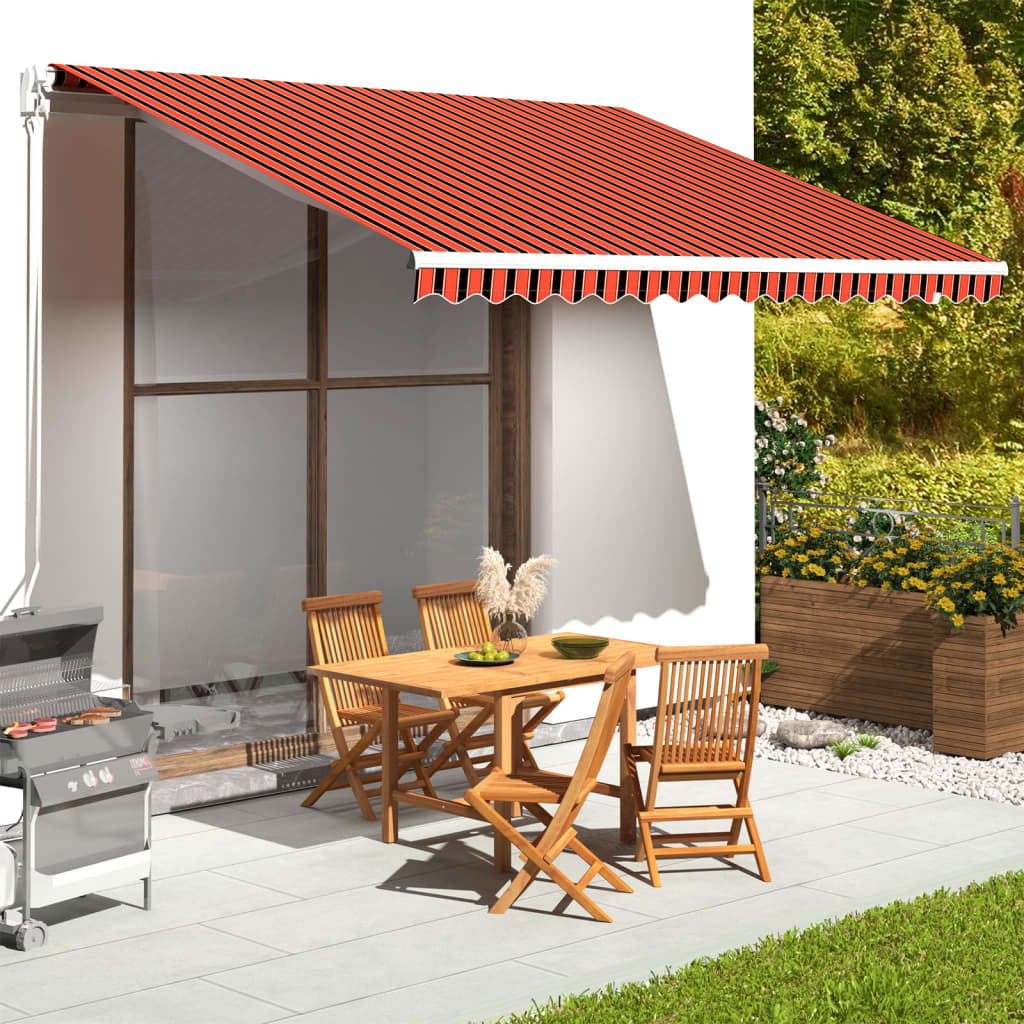 vidaXL Replacement Fabric for Awning Orange and Brown 4x3.5 m