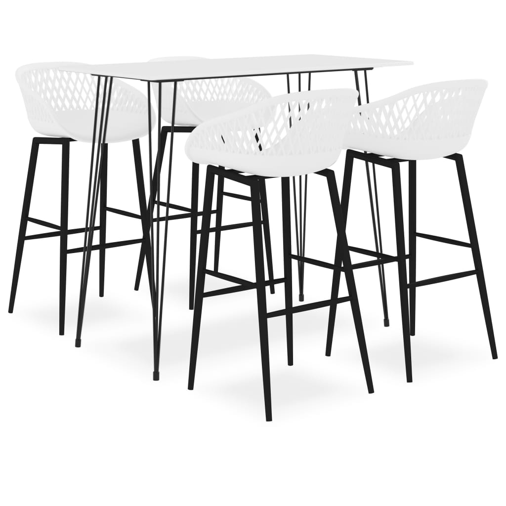 vidaXL 5 Piece Bar Set White