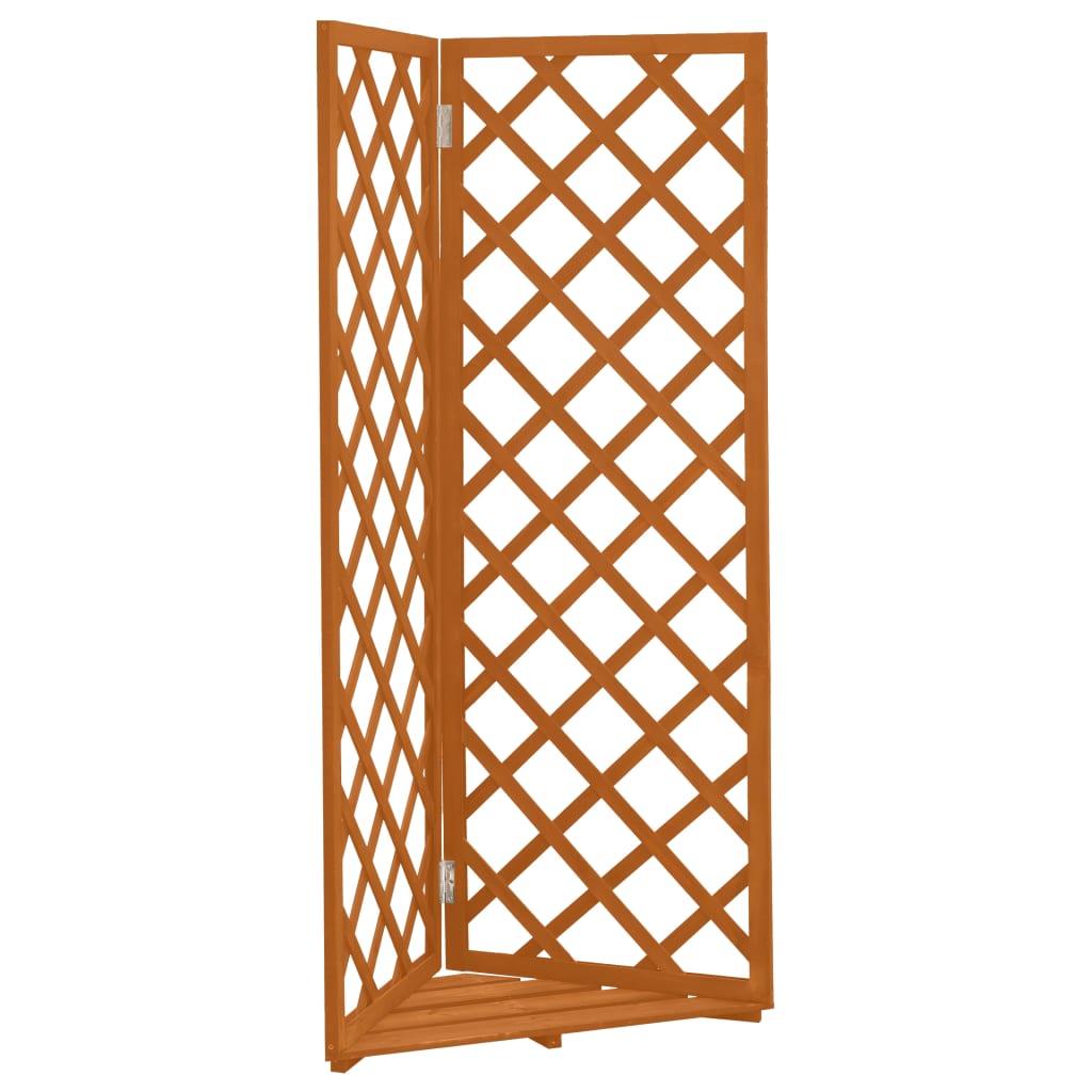 vidaXL Corner Trellis Planter Orange 50x50x145 cm Solid Firwood