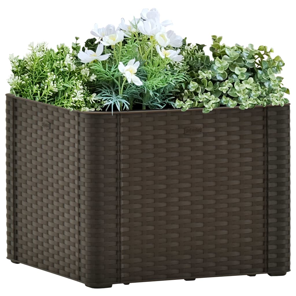 vidaXL Garden Raised Bed with Self Watering System Mocha 43x43x33 cm