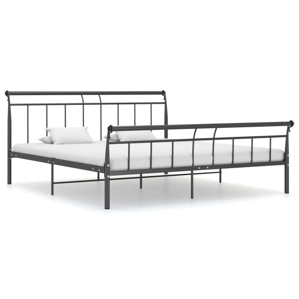 vidaXL Bed Frame Black Metal 180x200 cm 6FT Super King