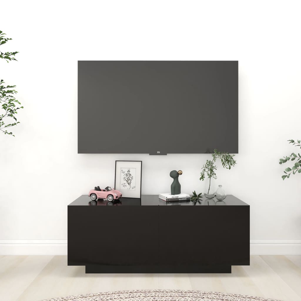 vidaXL TV Cabinet Black 100x35x40 cm Engineered Wood