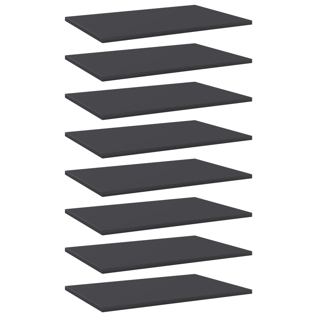 vidaXL Bookshelf Boards 8 pcs Grey 60x40x1.5 cm Engineered Wood