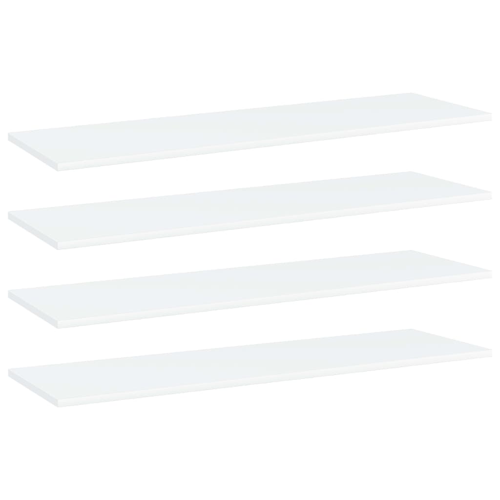 vidaXL Bookshelf Boards 4 pcs White 100x30x1.5 cm Engineered Wood