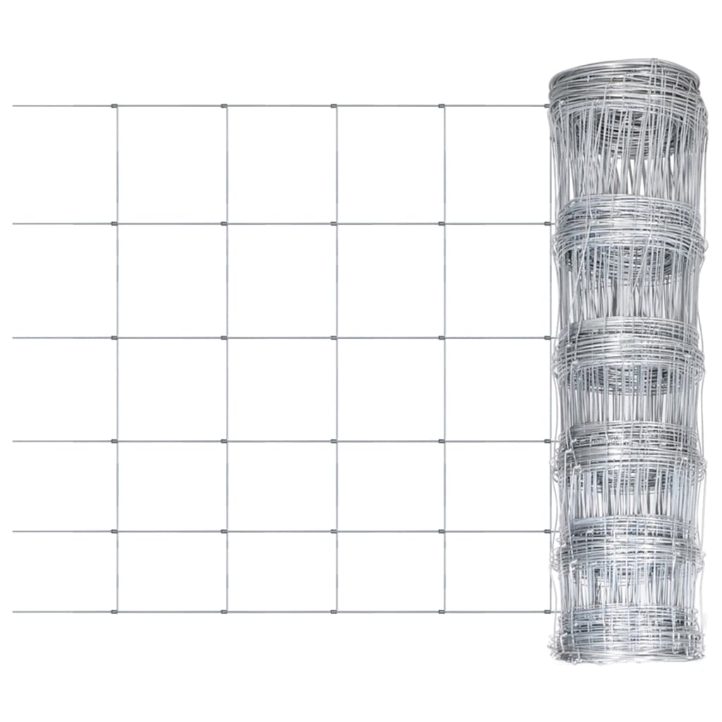 vidaXL Garden Fence Galvanised Steel Silver 50x0.8 m