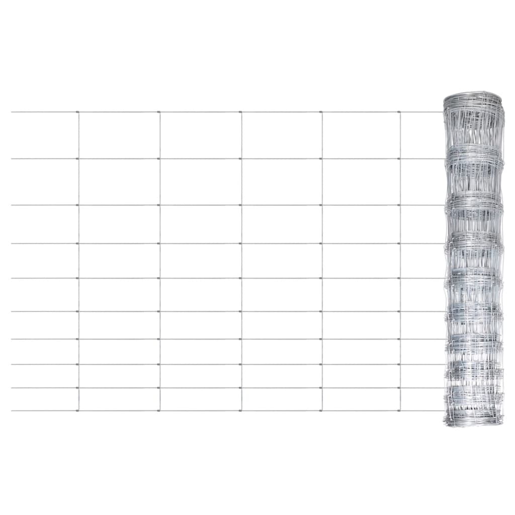 vidaXL Garden Fence Galvanised Steel Silver 50x1 m