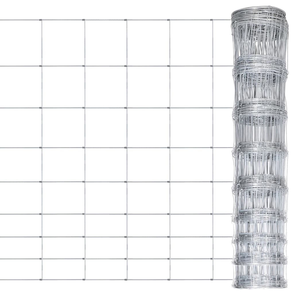 vidaXL Garden Fence Galvanised Steel 50x1.2 m Silver