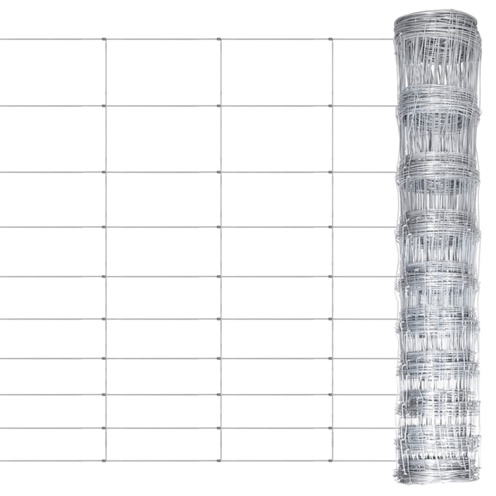 vidaXL Garden Fence Galvanised Steel 50x1.2 m Silver