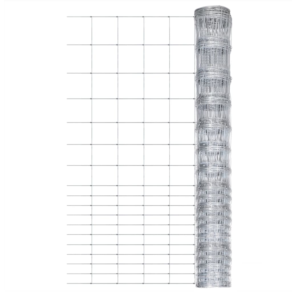 vidaXL Garden Fence Galvanised Steel 50x1.5 m Silver