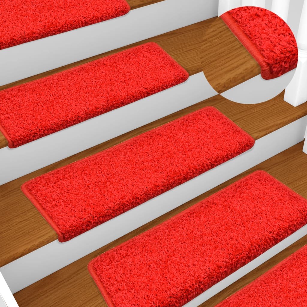 vidaXL Stair Mats 5 pcs 65x21x4 cm Red