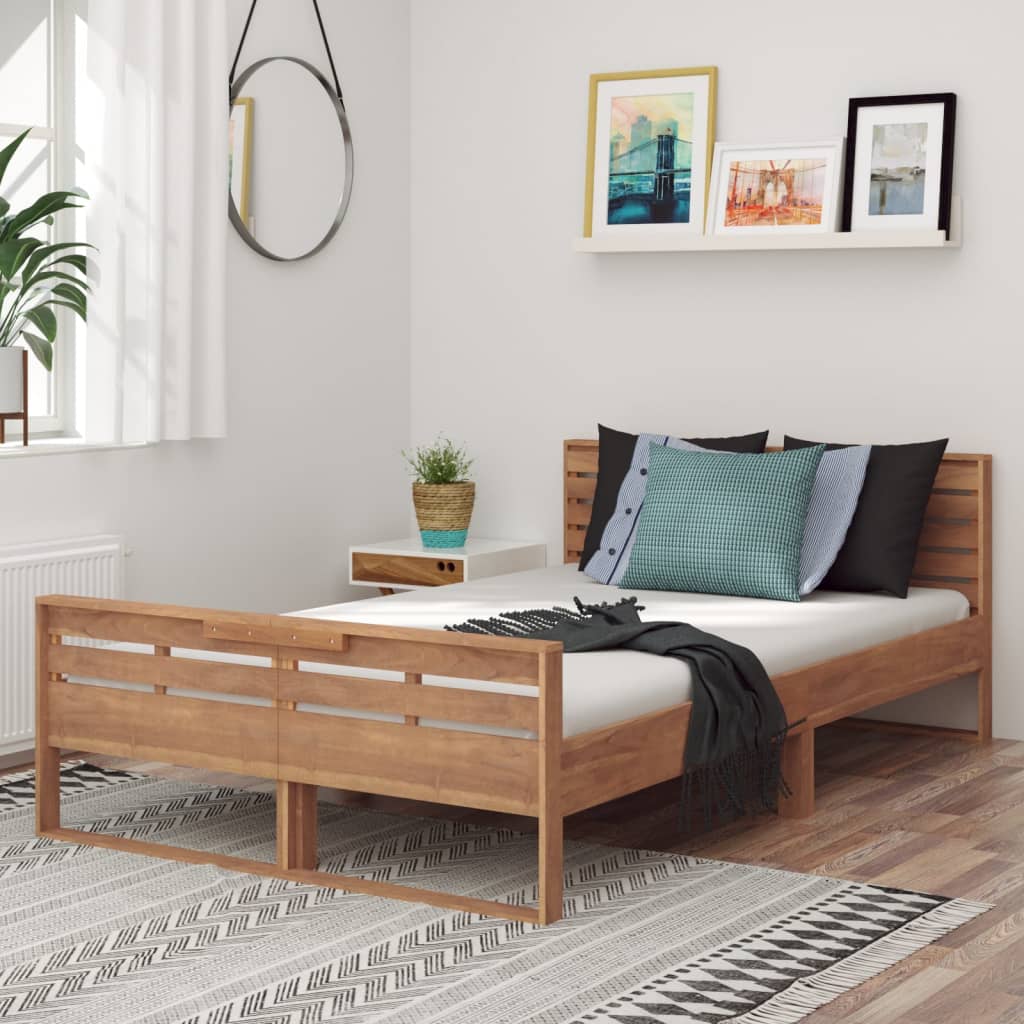 vidaXL Bed Frame Solid Teak Wood 120x200 cm