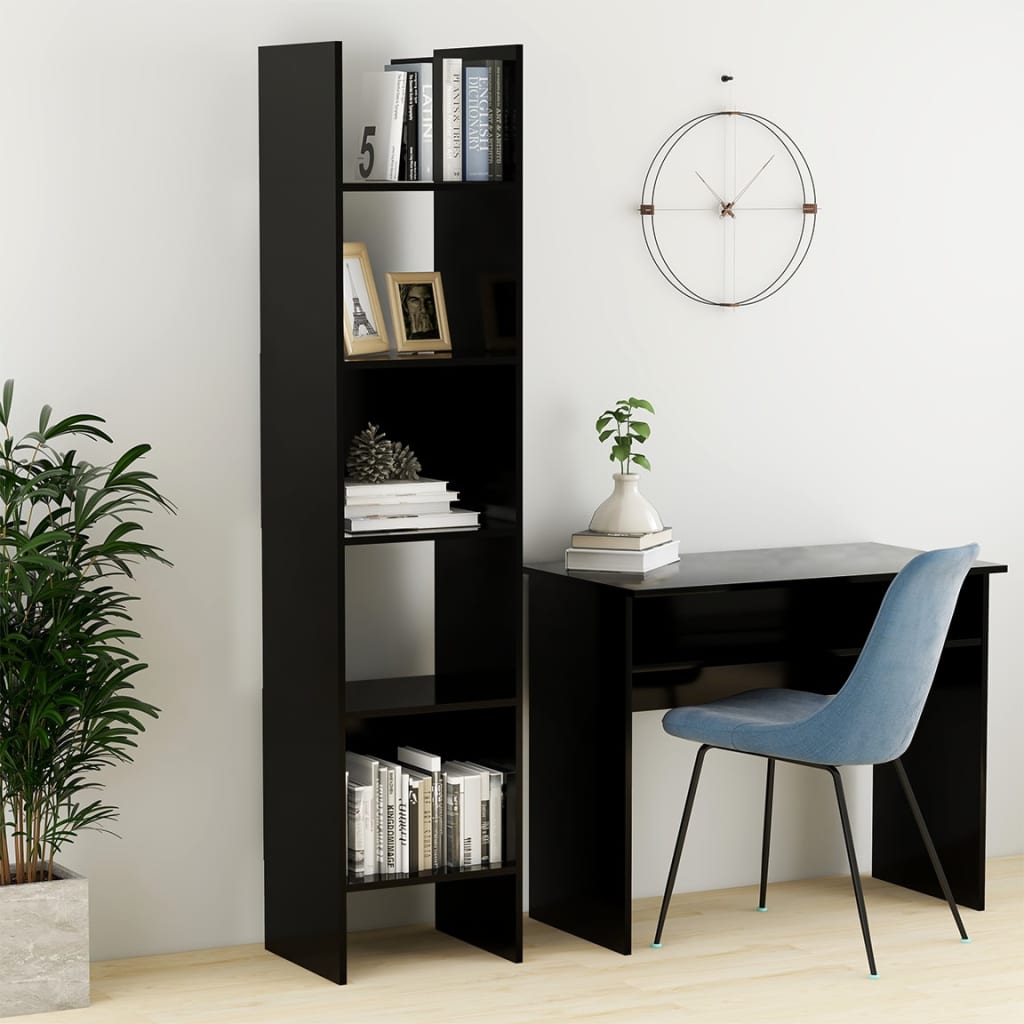 vidaXL Book Cabinet Black 40x35x180 cm Engineered Wood