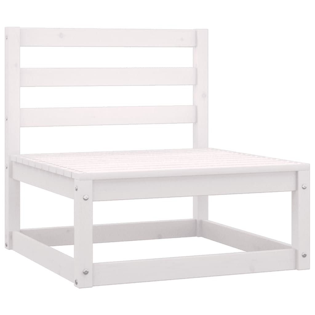 vidaXL Garden Middle Sofa White Solid Wood Pine