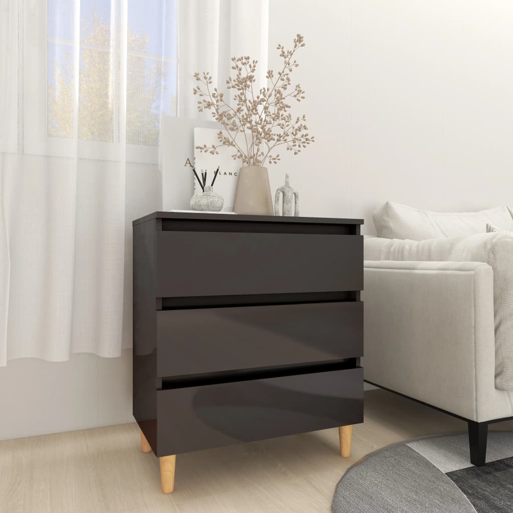 vidaXL Sideboard High Gloss Grey 60x35x69 cm Engineered Wood