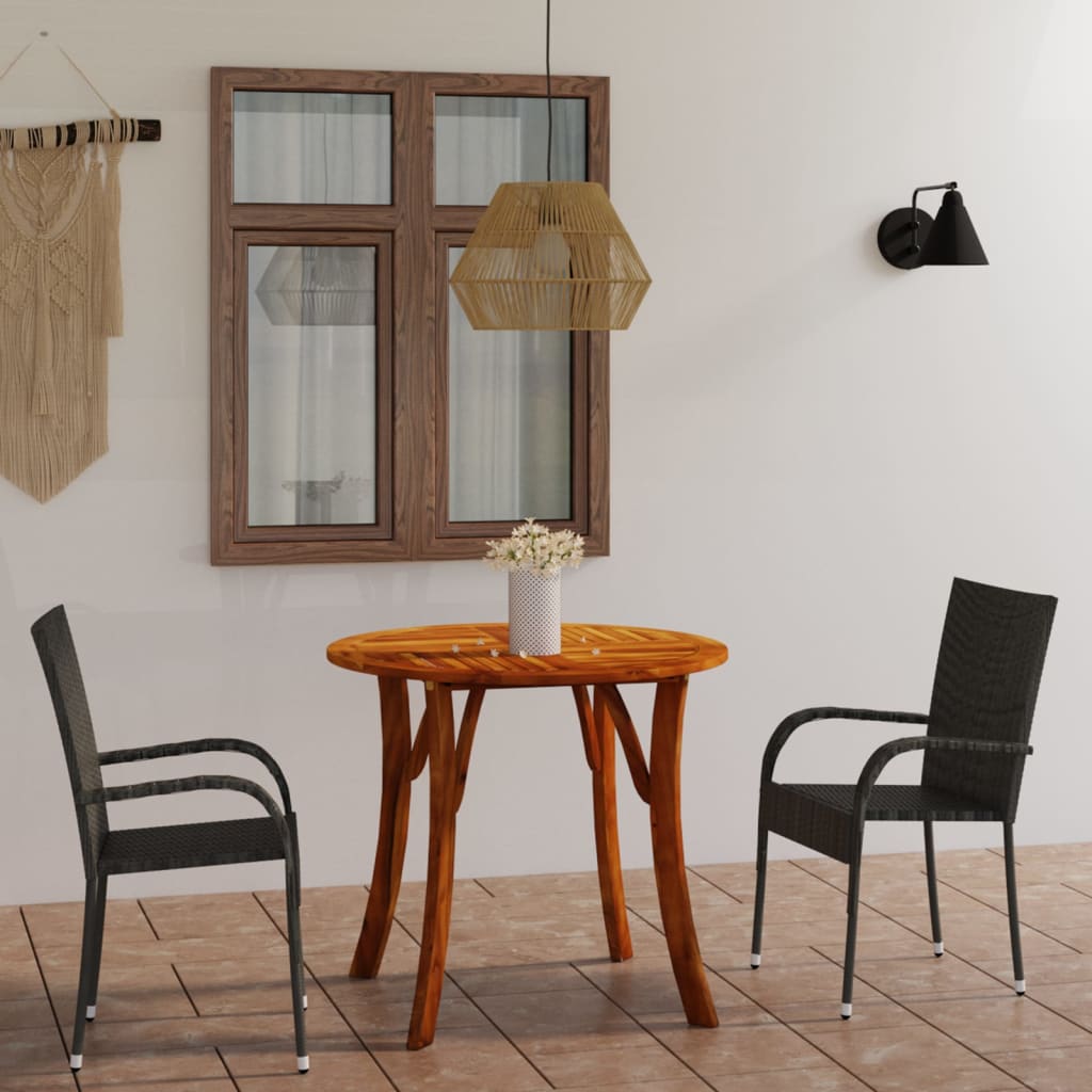 vidaXL 3 Piece Garden Dining Set Grey