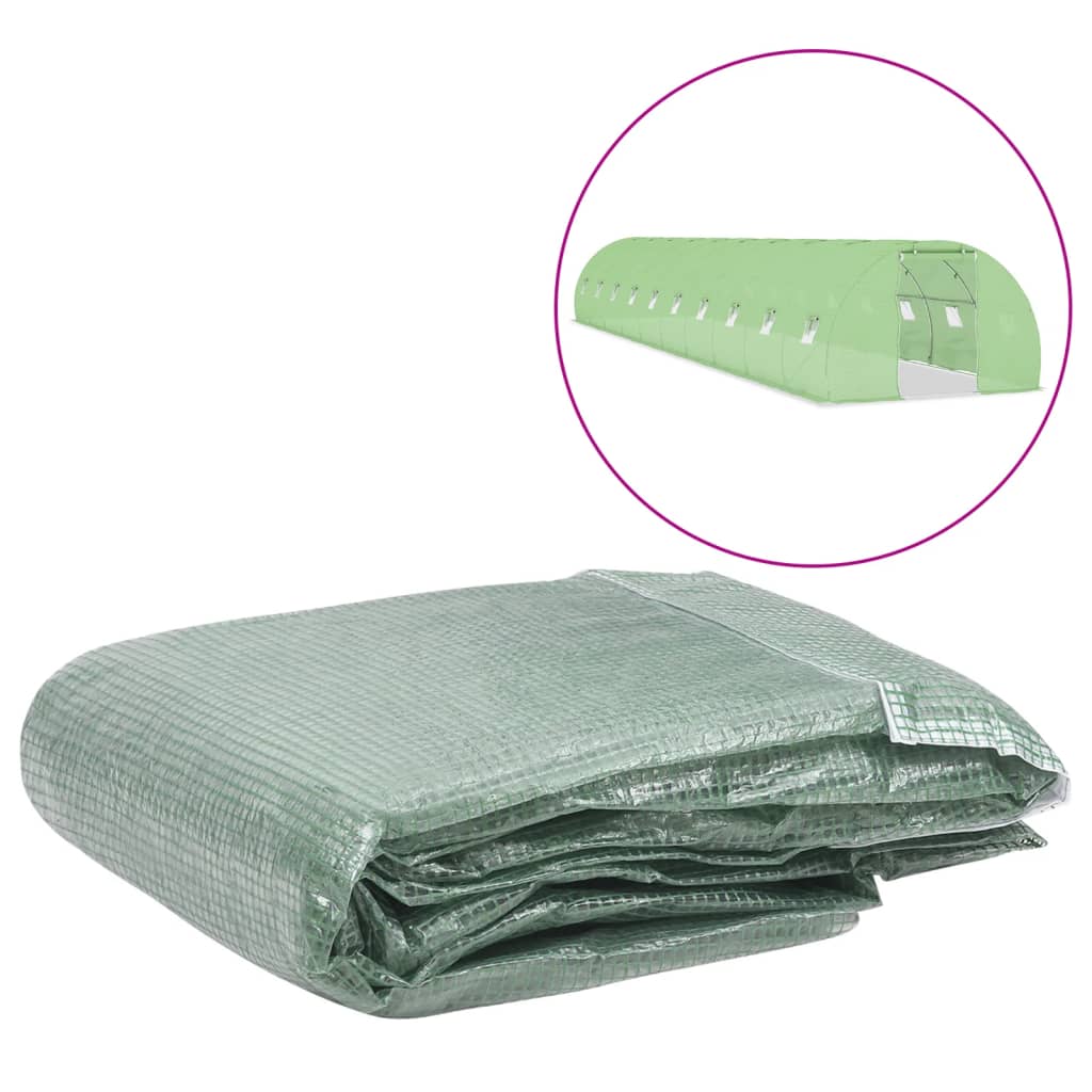 vidaXL Greenhouse Replacement Cover (45 m²) 300x1500x200 cm Green