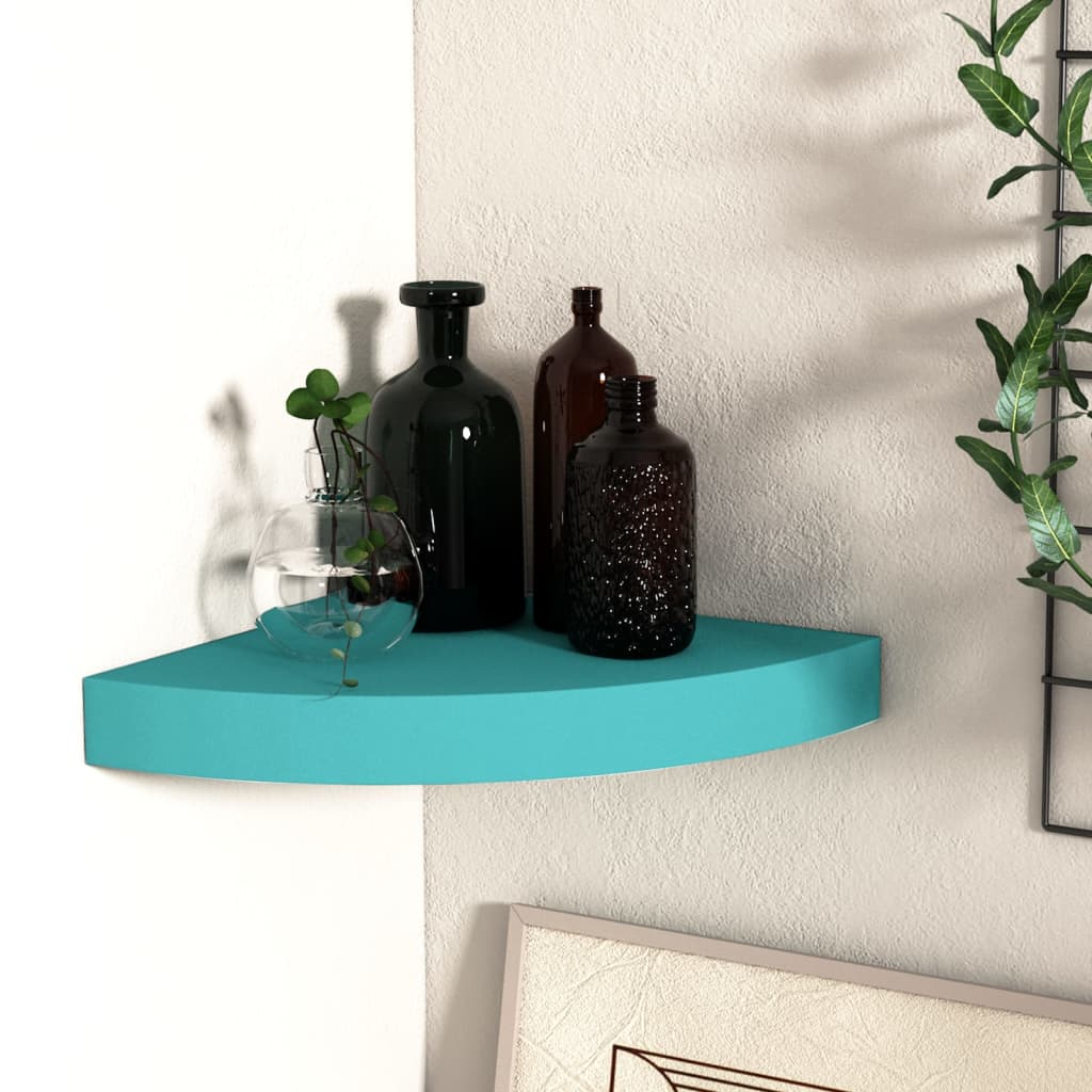 vidaXL Wall Corner Shelf Blue 35x35x3.8 cm MDF