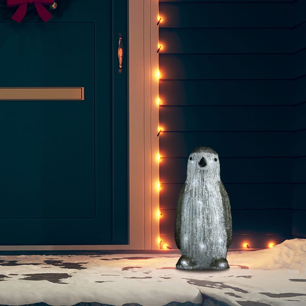 vidaXL LED Christmas Acrylic Penguin Figure Indoor and Outdoor 30cm