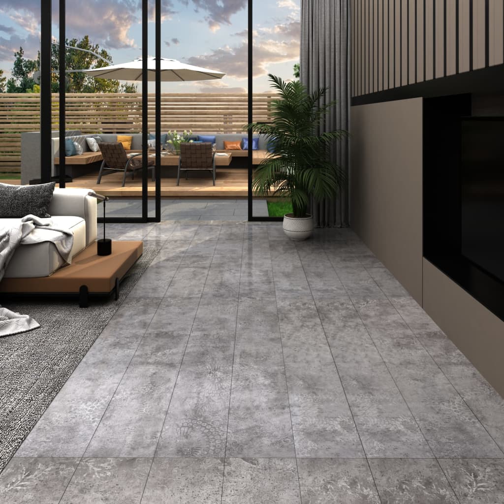 vidaXL Self-adhesive PVC Flooring Planks 5.21 m? 2 mm Concrete Grey