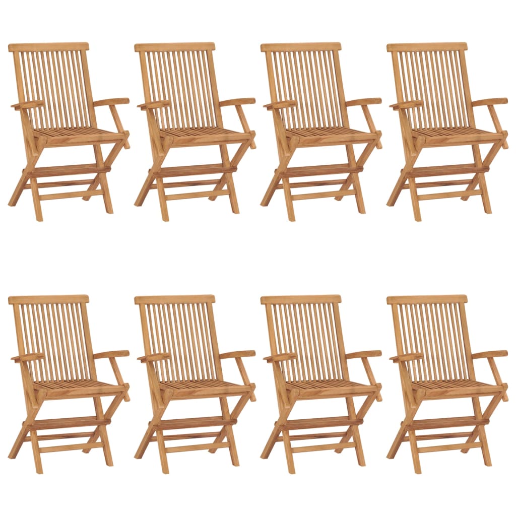 vidaXL Garden Chairs 8 pcs Solid Teak Wood
