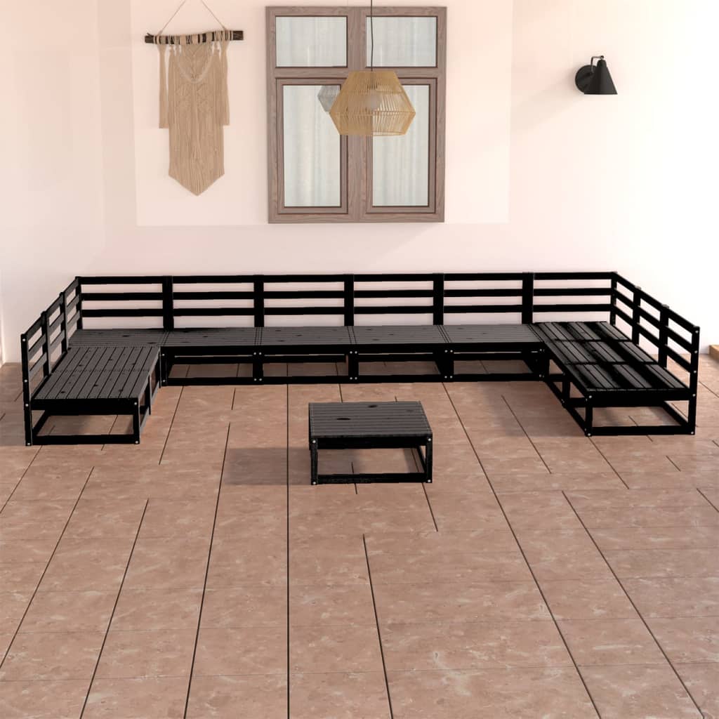 vidaXL 11 Piece Garden Lounge Set Solid Pinewood