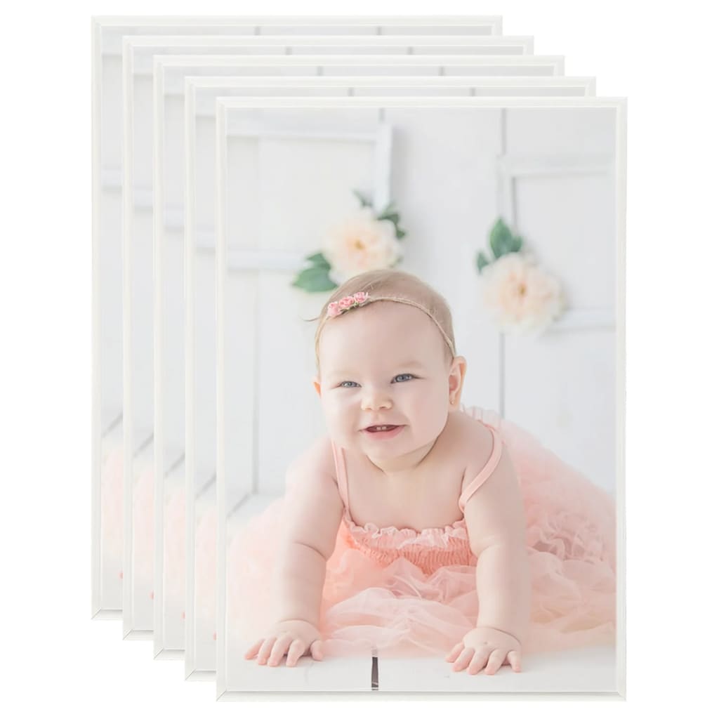 vidaXL Photo Frames Collage 5 pcs for Table Silver 21x29.7 cm MDF