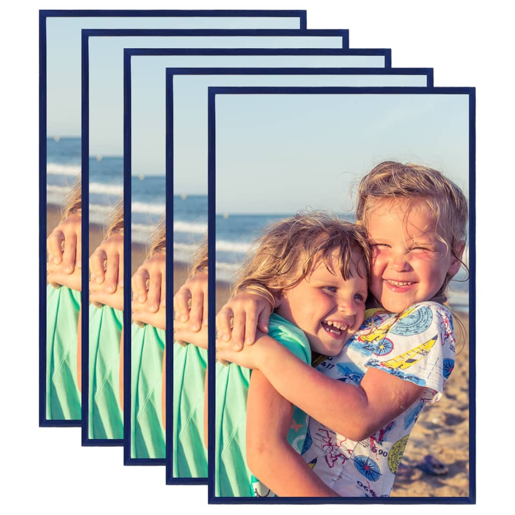 vidaXL Photo Frames Collage 5 pcs for Table Blue 13x18 cm MDF