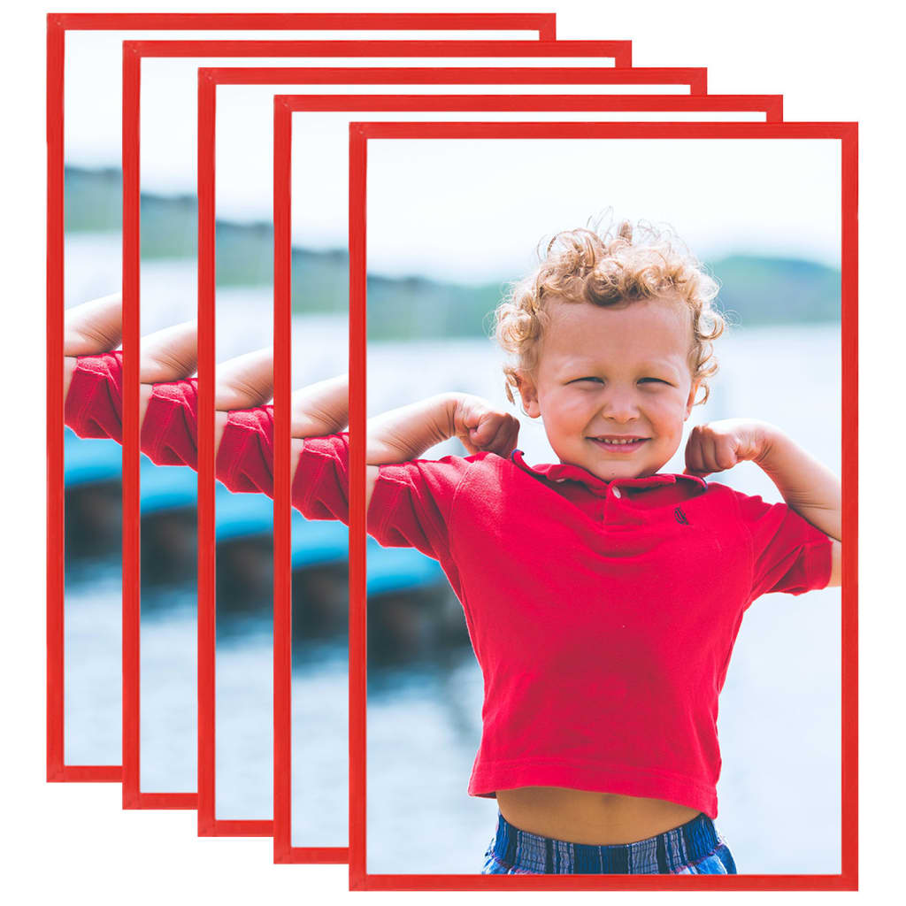 vidaXL Photo Frames Collage 5 pcs for Wall or Table Red 50x70 cm MDF