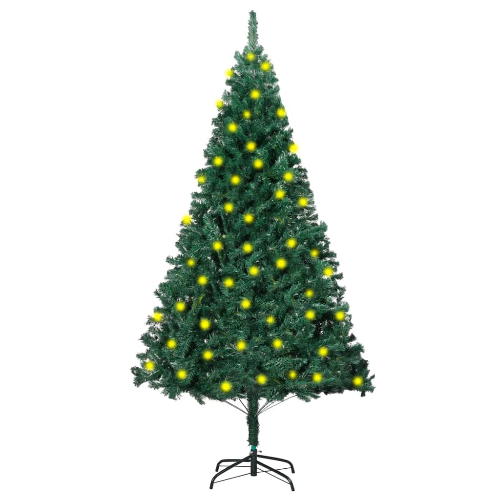 vidaXL Artificial Pre-lit Christmas Tree with Thick Branches Green 180 cm