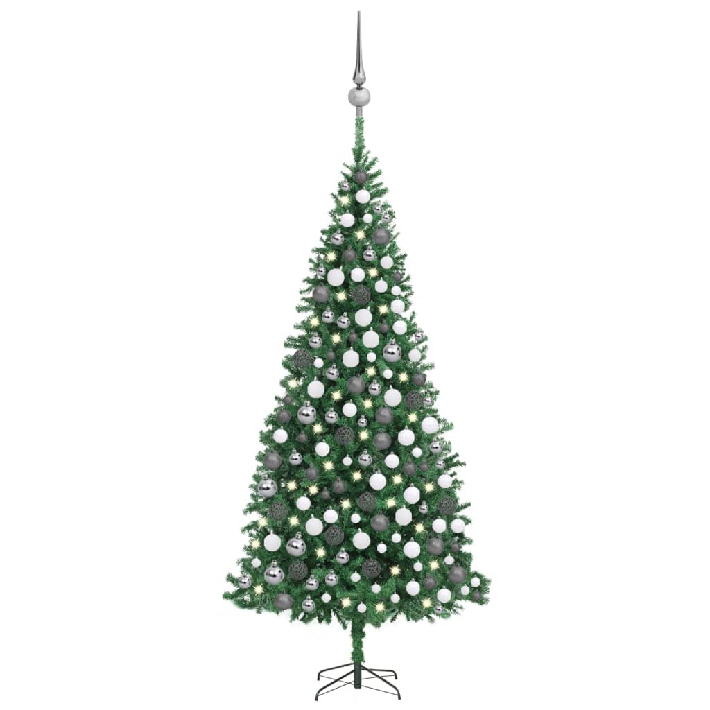 vidaXL Artificial Pre-lit Christmas Tree with Ball Set LEDs 300 cm Green