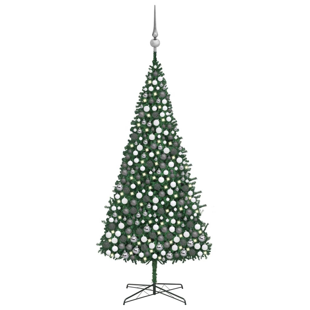vidaXL Artificial Pre-lit Christmas Tree with Ball Set LEDs 400 cm Green